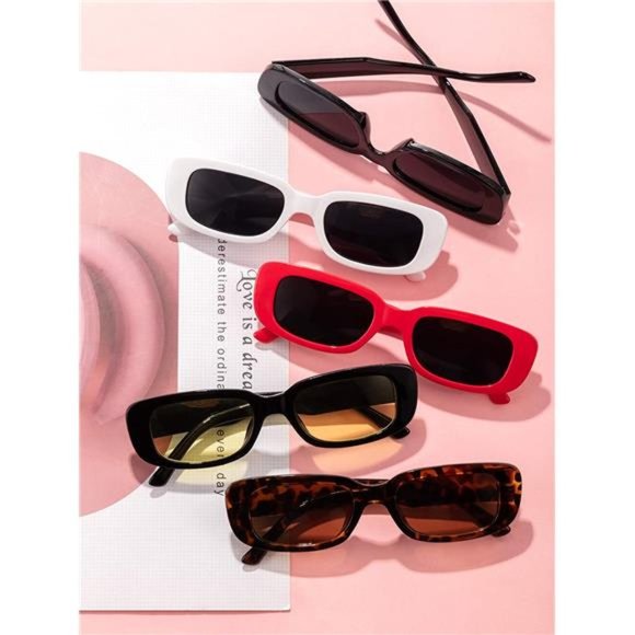 10 Pack Small Rectangle Sunglasses Women Retro Square Glasses 90s Vintage Trendy main image 5